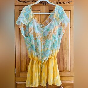 Women’s Free People Amarillo Subset sheer beach swim summer cover up tunic S